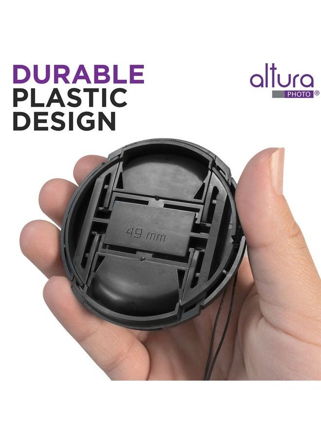 Altura Photo 49MM Lens Cap (2-Pack) by Altura Photo - Cannon Lens Cap - Nikon Lens Cap for Canon M50 with EF-M 15-45mm f3.5-6.3, Canon EF 50mm f/1.8 STM Sony E 55-210mm f4.5-6.3, E 35mm f1.8, E 50mm f1.8 and More  - Image 2
