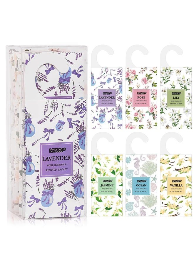 MYARO Sachets for Drawers and Closets Sachet Bags Closet Air Fresheners Hanging Large 12 Packs Potpourri Bags Long-Lasting 6 Scents Option- Lavender, Rose, Jasmine, Ocean, Vanilla, Lily - Image 1