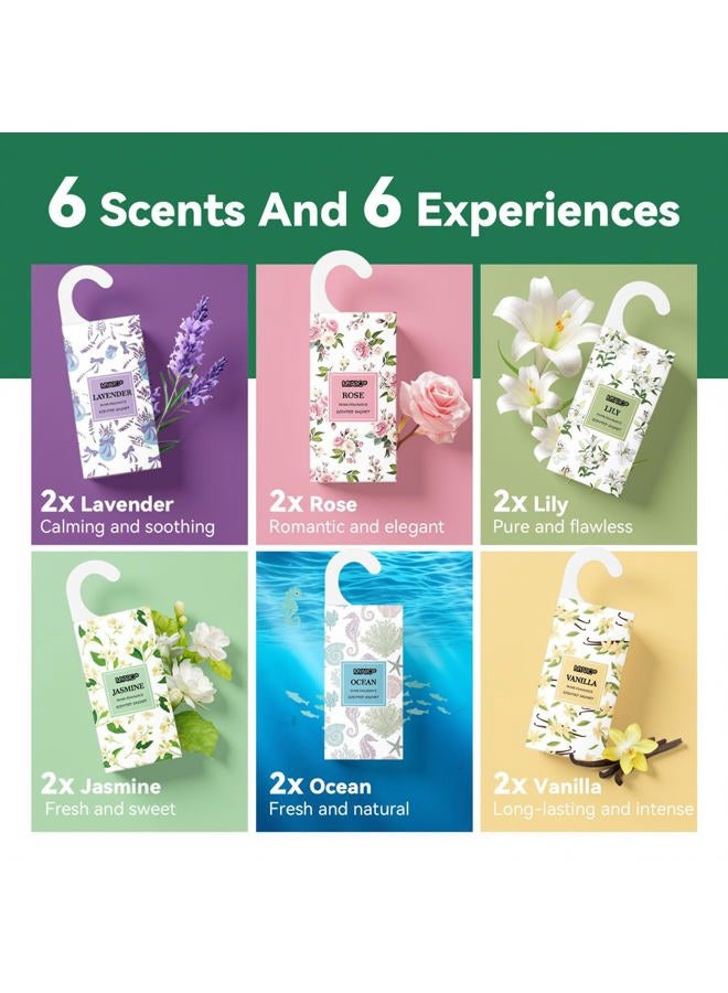 MYARO Sachets for Drawers and Closets Sachet Bags Closet Air Fresheners Hanging Large 12 Packs Potpourri Bags Long-Lasting 6 Scents Option- Lavender, Rose, Jasmine, Ocean, Vanilla, Lily - Image 4