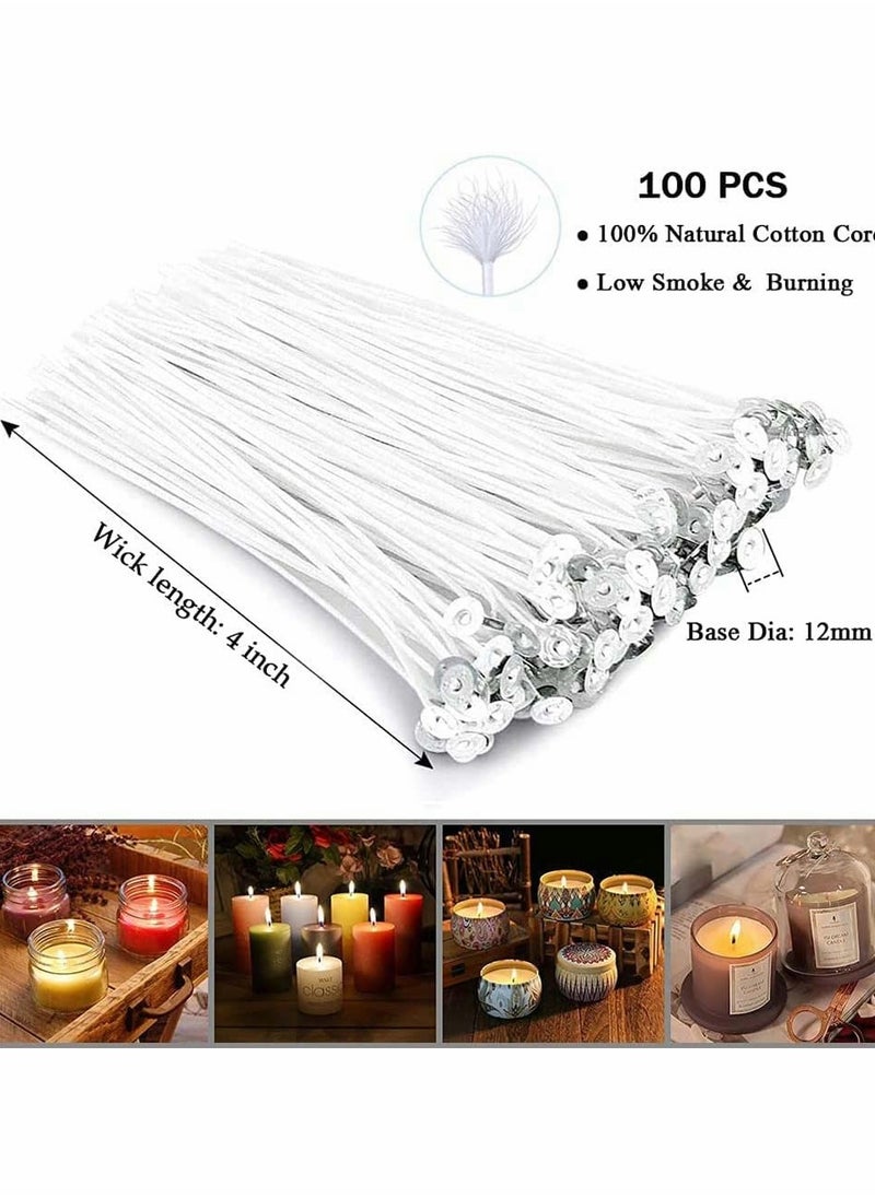 KASTWAVE Candle Wicks, 100 Pcs with 60Pcs Candle Wick Stickers and 10 Pcs Wooden Candle Wick Centering Device, Candle Making Kit, Cotton Pre-Waxed Candle Wicks for Soy Beeswax Candle DIY Gift (4inch)  - Image 5