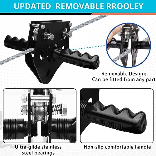 HOKINETY Zip Line Kit for Kids Adults  Up to 450Lbs 150FT Zipline for Backyard Outdoor with 100 Rust Proof Removable Trolley Swing Seat Safety Harness Spring Brake - Image 5