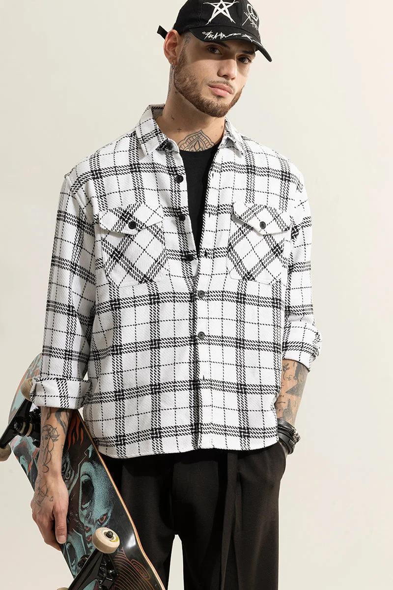 SNITCH قميص شطرنج أبيض