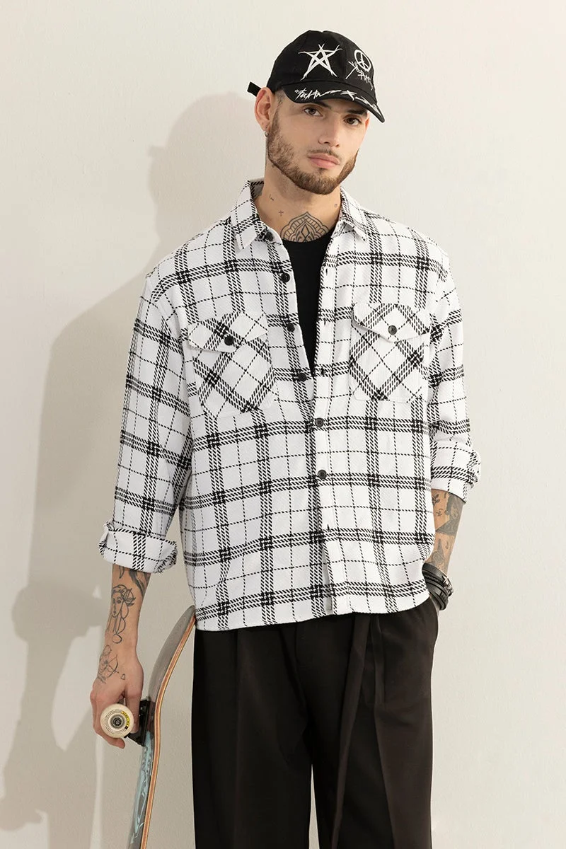 سنيتش قميص شطرنج أبيض