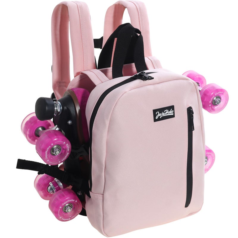 JajaHoho Roller skates bags for Women Men Multifunctional Sports Backpack for Rollerskates Ice skates Inline skates Skate Gear Storage Durable and Stylish 11 x 9 x 3 inches Baby Pink - Image 2