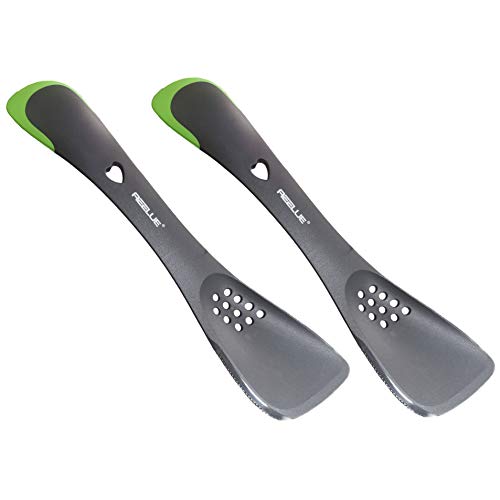 Aeelue Kitchen Utensil 5 in 1 Multifunctional Nonstick Cutter, Turner, Colander, Soup Spoon, Spatula, Green - 2 Pcs - Image 1