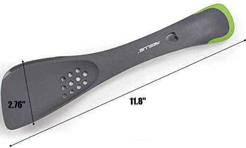 Aeelue Kitchen Utensil 5 in 1 Multifunctional Nonstick Cutter, Turner, Colander, Soup Spoon, Spatula, Green - 2 Pcs - Image 2