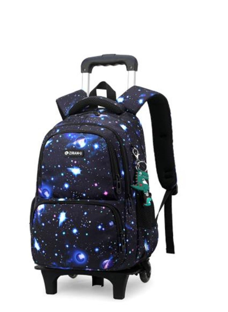 Golden Rolling Backpack Travel Trolly BookBag School Wheeled Backpack for Boys Girls Kids Luggage School Bag with Wheels Trolley Backpack  - Image 1