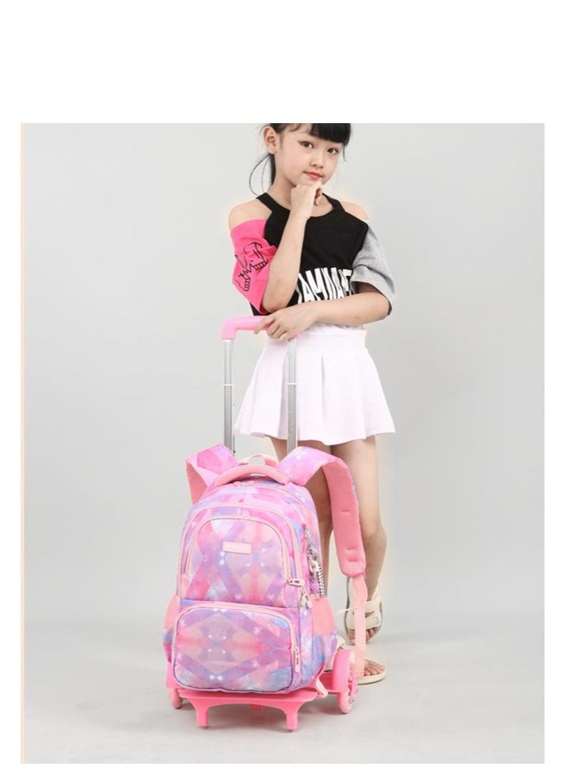 Golden Rolling Backpack Travel Trolly BookBag School Wheeled Backpack for Boys Girls Kids Luggage School Bag with Wheels Trolley Backpack  - Image 5