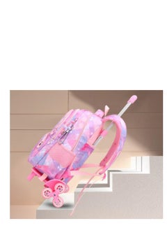 Golden Rolling Backpack Travel Trolly BookBag School Wheeled Backpack for Boys Girls Kids Luggage School Bag with Wheels Trolley Backpack  - Image 3