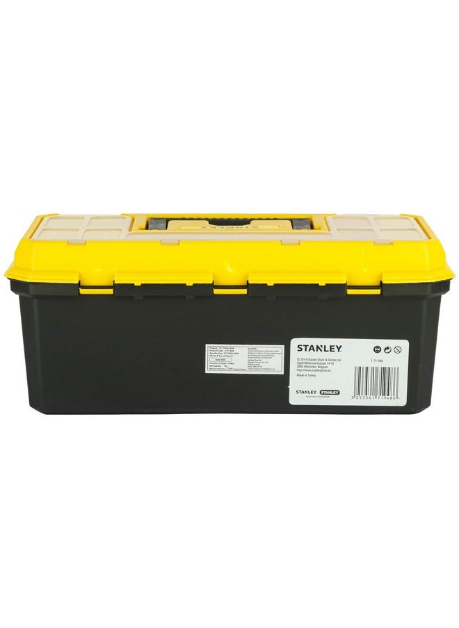 Stanley - STANLEY 1-71-948 13'' Organized Maestro Heavy-Duty Portable Plastic Essential Toolbox With Clear Top Lid & Removable Tray Compartment For Easy & Convenient Storage,1 Year Warranty,YELLOW,32x13.5x15 cm - Image 1