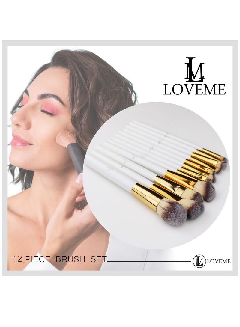 LOVEME 12pcs beautiful soft white brushes with box - Image 2