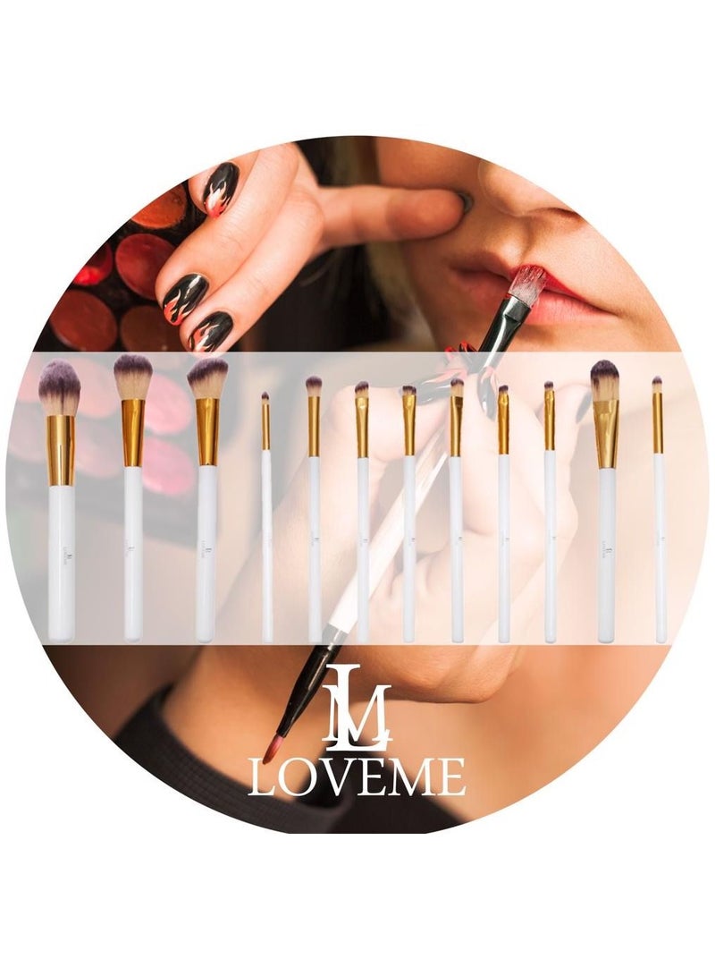 LOVEME 12pcs beautiful soft white brushes with box - Image 3