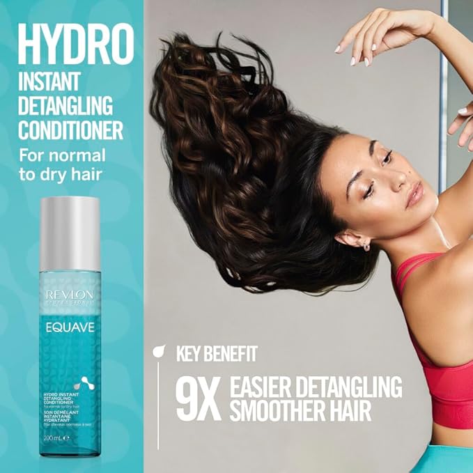 REVLON PROFESSIONAL EQUAVE HYDRO BIPHASE DETANGLING CONDITIONER FOR NORMAL TO DRY HAIR Detangling Conditioner LeaveIn Conditioner With Heat Protection HairSmoothing LeaveIn Conditioner 200 ML - Image 3