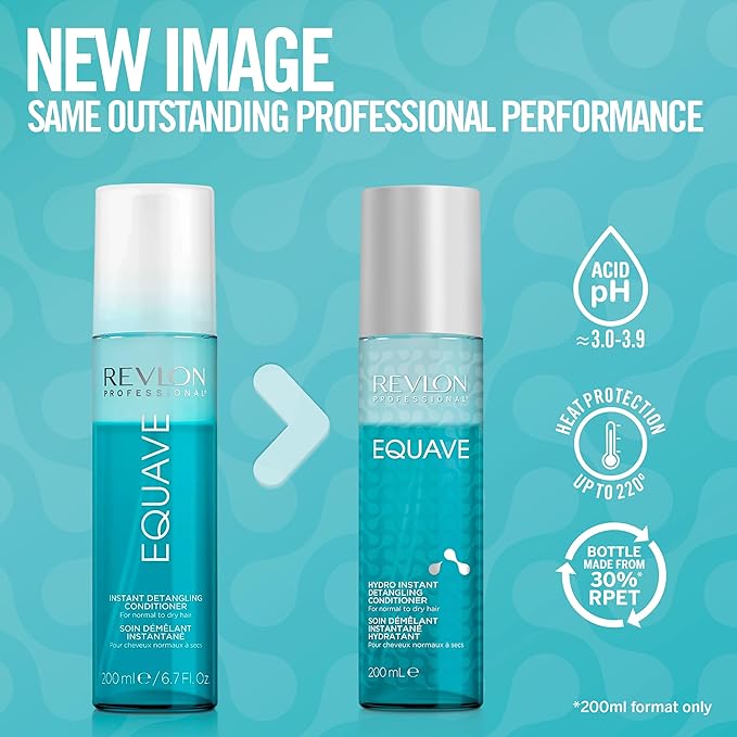 REVLON PROFESSIONAL EQUAVE HYDRO BIPHASE DETANGLING CONDITIONER FOR NORMAL TO DRY HAIR Detangling Conditioner LeaveIn Conditioner With Heat Protection HairSmoothing LeaveIn Conditioner 200 ML - Image 2