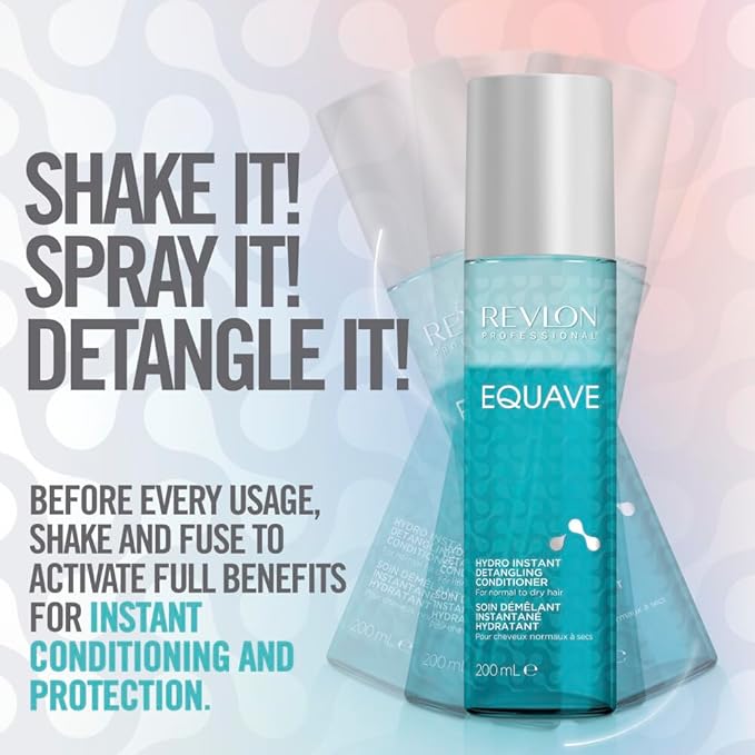 REVLON PROFESSIONAL EQUAVE HYDRO BIPHASE DETANGLING CONDITIONER FOR NORMAL TO DRY HAIR Detangling Conditioner LeaveIn Conditioner With Heat Protection HairSmoothing LeaveIn Conditioner 200 ML - Image 4