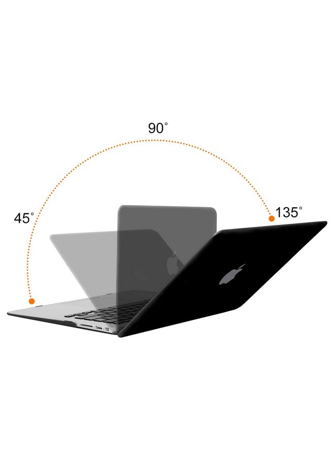موسيسو جراب موسيسو متوافق مع ماك بوك إير 13 بوصة (الموديلات: A1369 وA1466، إصدار أقدم 2010-2017)، جراب بلاستيكي صلب واقٍ وغطاء لوحة مفاتيح وحامي شاشة، أسود - Image 3