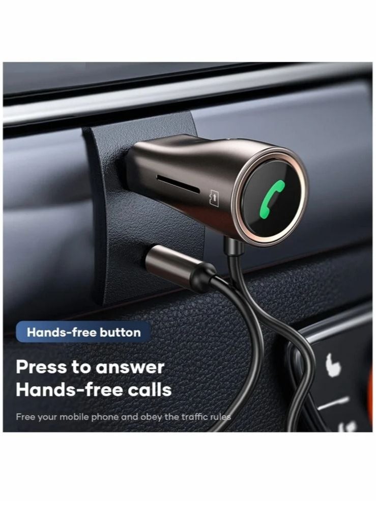 Car Bluetooth Aux Adapter, 3.5mm Bluetooth Receiver 5.0 for Car, Bluetooth Adapter Wireless Receiver, Built-in Microphone for Hands-Free Calls - Image 3