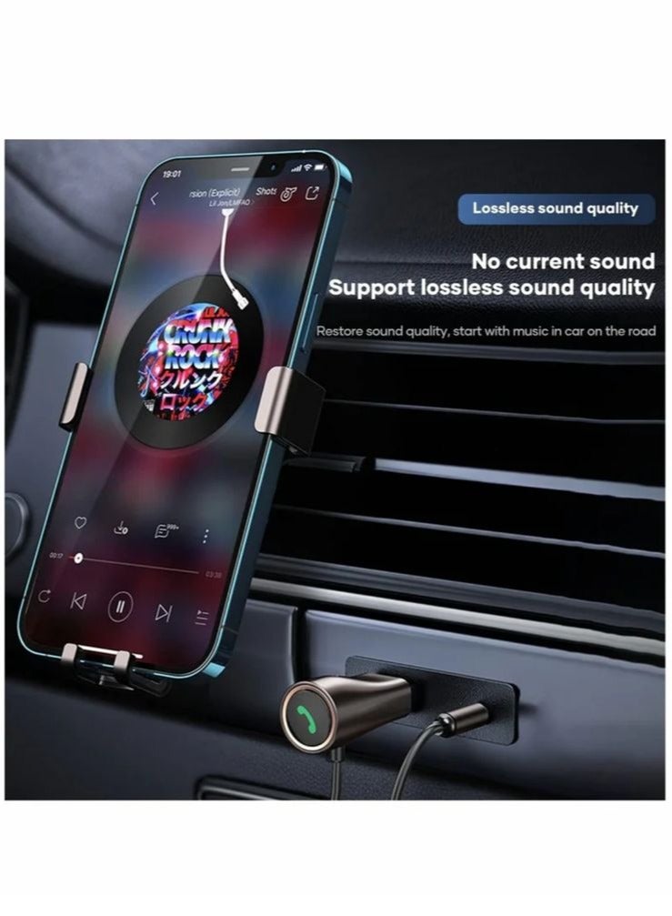 Car Bluetooth Aux Adapter, 3.5mm Bluetooth Receiver 5.0 for Car, Bluetooth Adapter Wireless Receiver, Built-in Microphone for Hands-Free Calls - Image 4