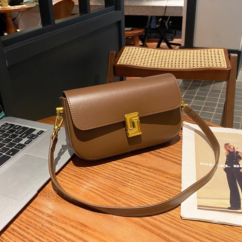 2024 Genuine Leather Bag New Women'S Bag Crossbody Bag Women'S Small Square Bag Cowhide Bag Commuter Shoulder Underarm Bag - Image 1