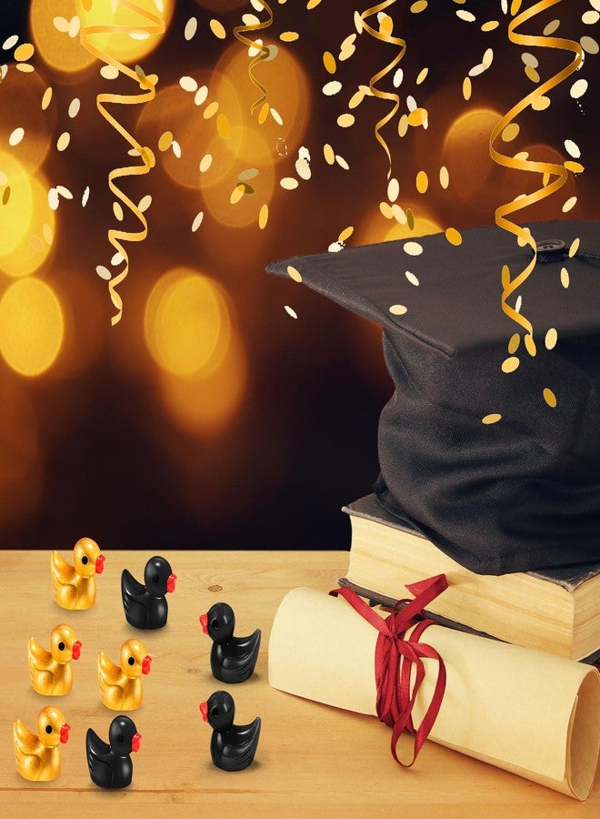 مجموعة بط صغيرة من الراتنج من Rotatingpals، 150 قطعة، مثالية لحفلات عيد القديس باتريك، لتزيين بيوت الدمى وأحواض السمك والحدائق الصغيرة والأعمال اليدوية (أسود، ذهبي). - Image 3
