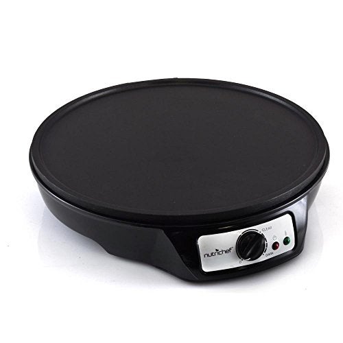 Nutrichef Electric Crepe Maker Pan & Griddle - 12 Inch Nonstick Cooktop, LED Indicators & Adjustable Temperature Control, Includes Spatula, Batter Spreader, Cooks Crepes, Roti & Pancakes - Image 4