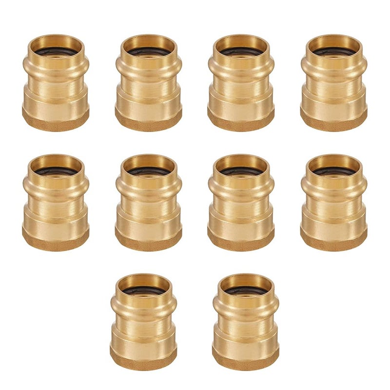 EFIELD Pack of 10 EFIELD Copper Press Adapter 34Inch Copper Press x 34inch Female NPT Brass Adapter Full PortPEX1807356 - Image 2