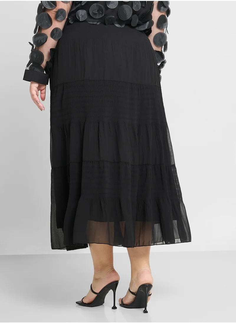 Ginger Plus Tiered Maxi Skirt