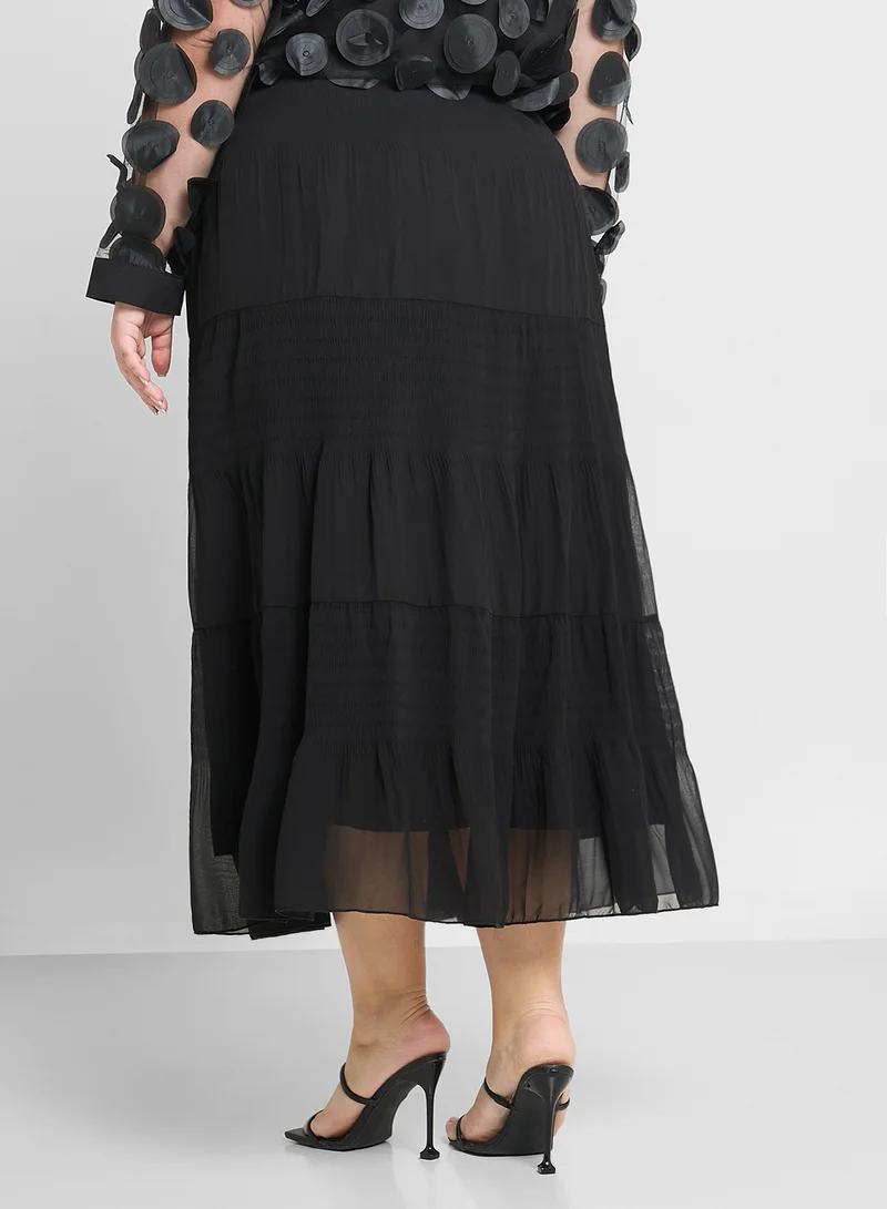 Ginger Plus Tiered Maxi Skirt