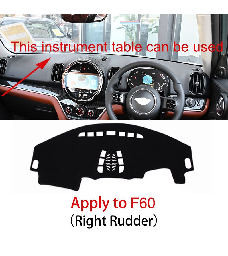 Dashmat Dashboard Cover Instrument Panel Sunscreen Insulation Pad Anti-Dirt Proof for Mini Cooper S Clubman F60 Right Rudder - Image 1