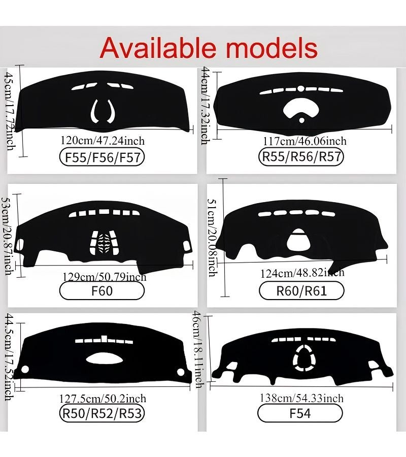 Dashmat Dashboard Cover Instrument Panel Sunscreen Insulation Pad Anti-Dirt Proof for Mini Cooper S Clubman F60 Right Rudder - Image 4
