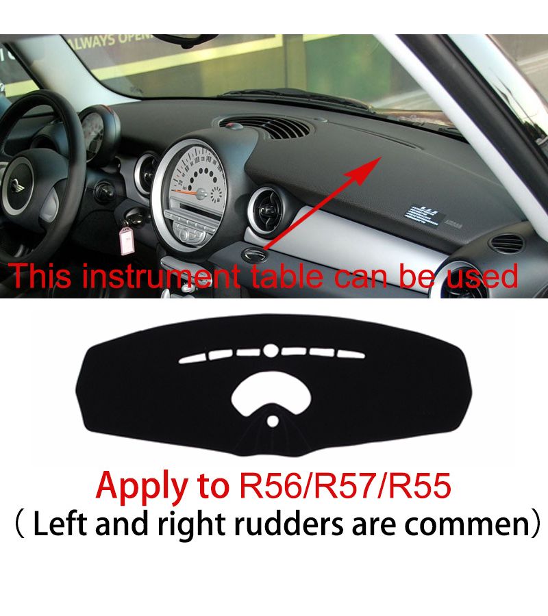Dashmat Dashboard Cover Instrument Panel Sunscreen Insulation Pad Anti-Dirt Proof for Mini Cooper S Clubman F60 Right Rudder - Image 2