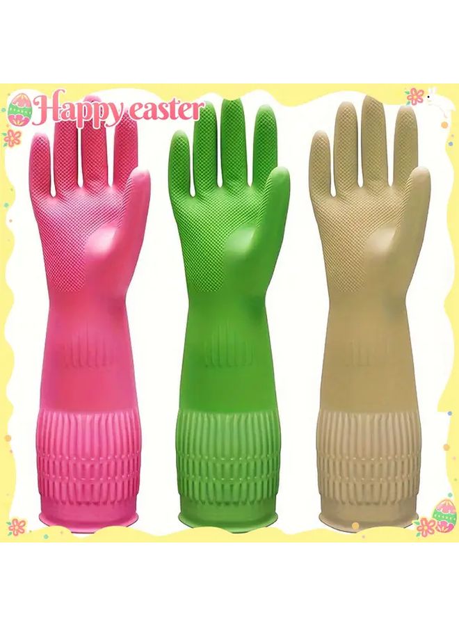 Medium Premium Cleaning Gloves Waterproof Slip Resistant Heavy Duty for Kitchen Dishwashing Laundry - Image 1