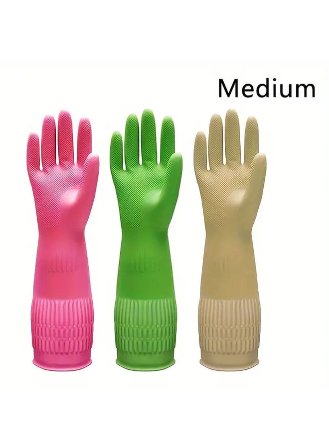 Medium Premium Cleaning Gloves Waterproof Slip Resistant Heavy Duty for Kitchen Dishwashing Laundry - Image 5