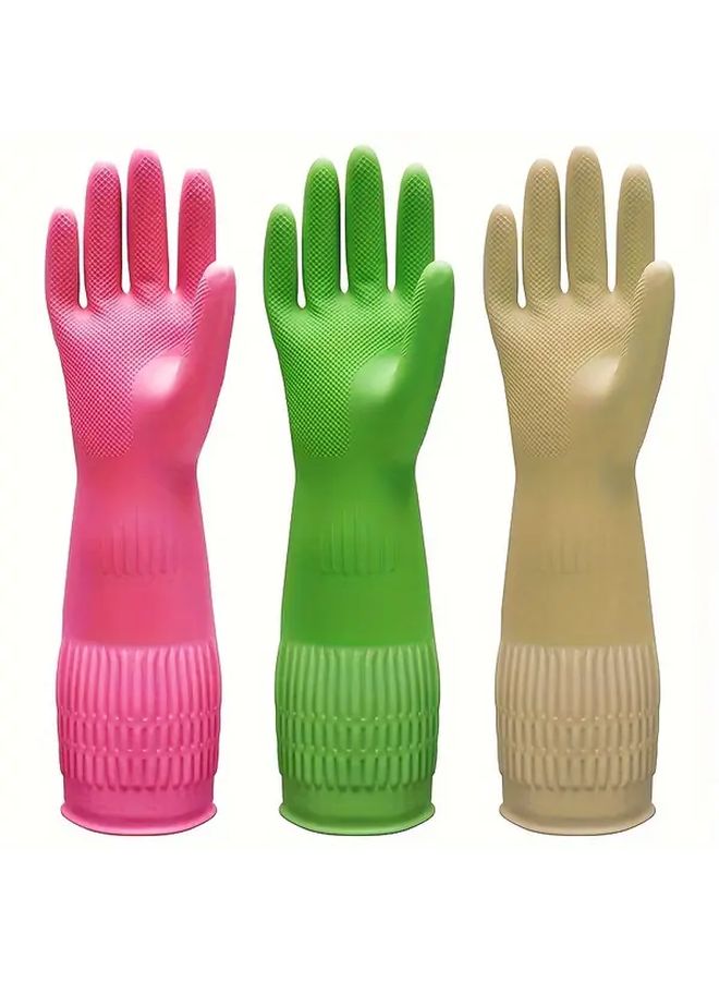 Medium Premium Cleaning Gloves Waterproof Slip Resistant Heavy Duty for Kitchen Dishwashing Laundry - Image 2