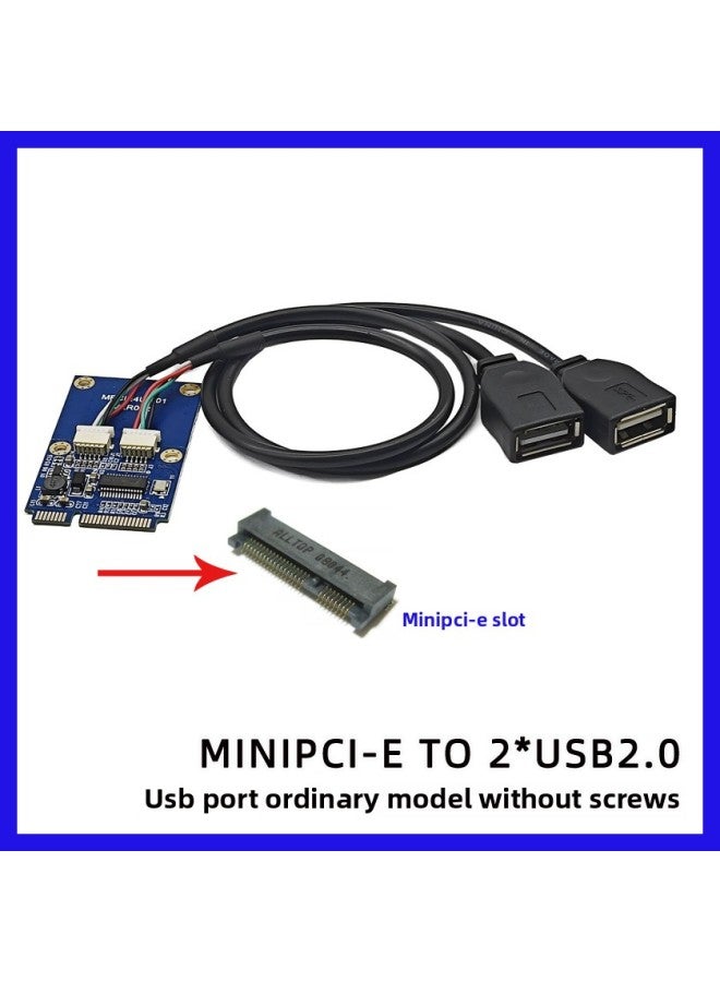 محول Mini Pci-e إلى USB للكمبيوتر المحمول Mpcie إلى بطاقة توسيع واجهة USB2.0 مزدوجة المنفذ - اللون: ارتفاع كامل مع خط عادي - Image 1