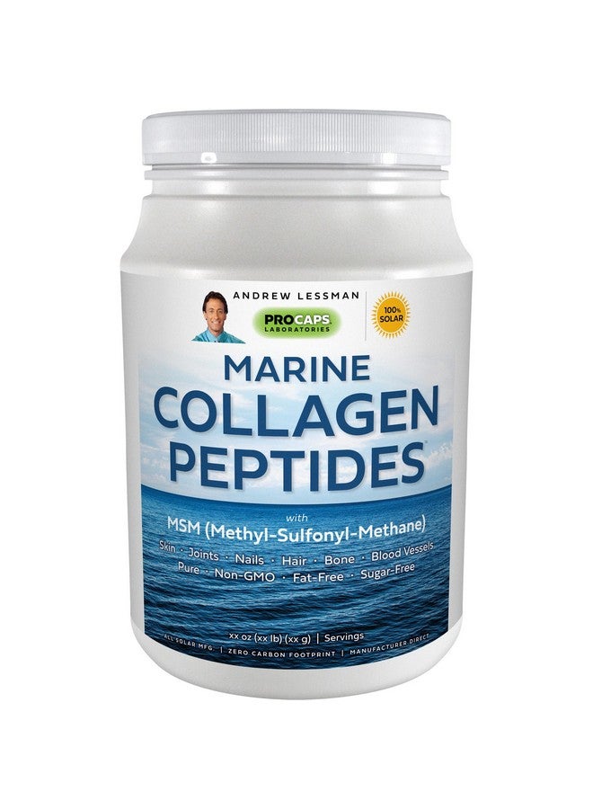 ANDREW LESSMAN Marine Collagen Peptides Powder & MSM 60 Servings - Supports Radiant Smooth Soft Skin, Comfortable Joints. Pure. Super Soluble No Fishy Flavor No Additives Non-GMO - Image 1