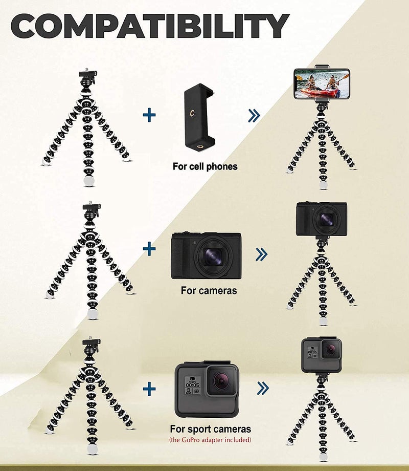 Zety Gorilla Tripod/Mini Tripod 13 Inch for Smartphones with Holder Flexible Gorilla Stand Scalable Lock Accuracy for DSLR & Action Cameras (Gorilla Tripod) - Image 3