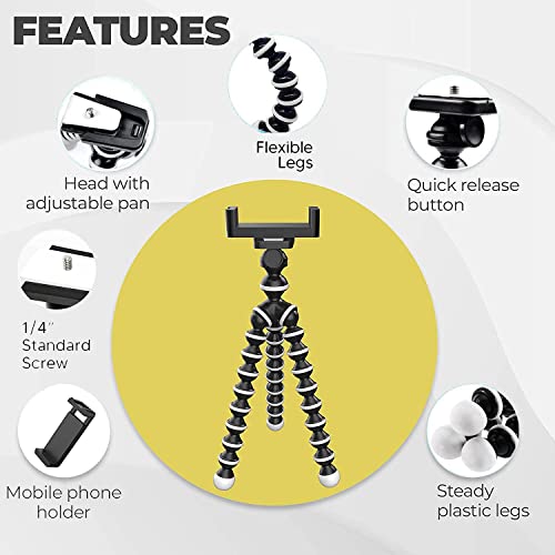Zety Gorilla Tripod/Mini Tripod 13 Inch for Smartphones with Holder Flexible Gorilla Stand Scalable Lock Accuracy for DSLR & Action Cameras (Gorilla Tripod) - Image 2