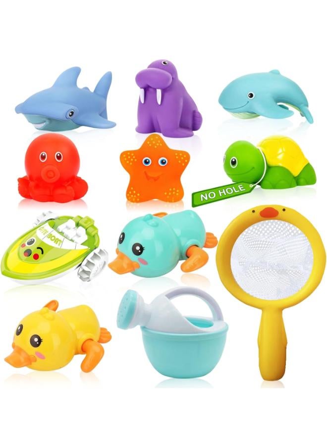 No‑Hole Wind‑Up Bath Toys Set – Ducks, Boat & Water Play Accessories - Image 1