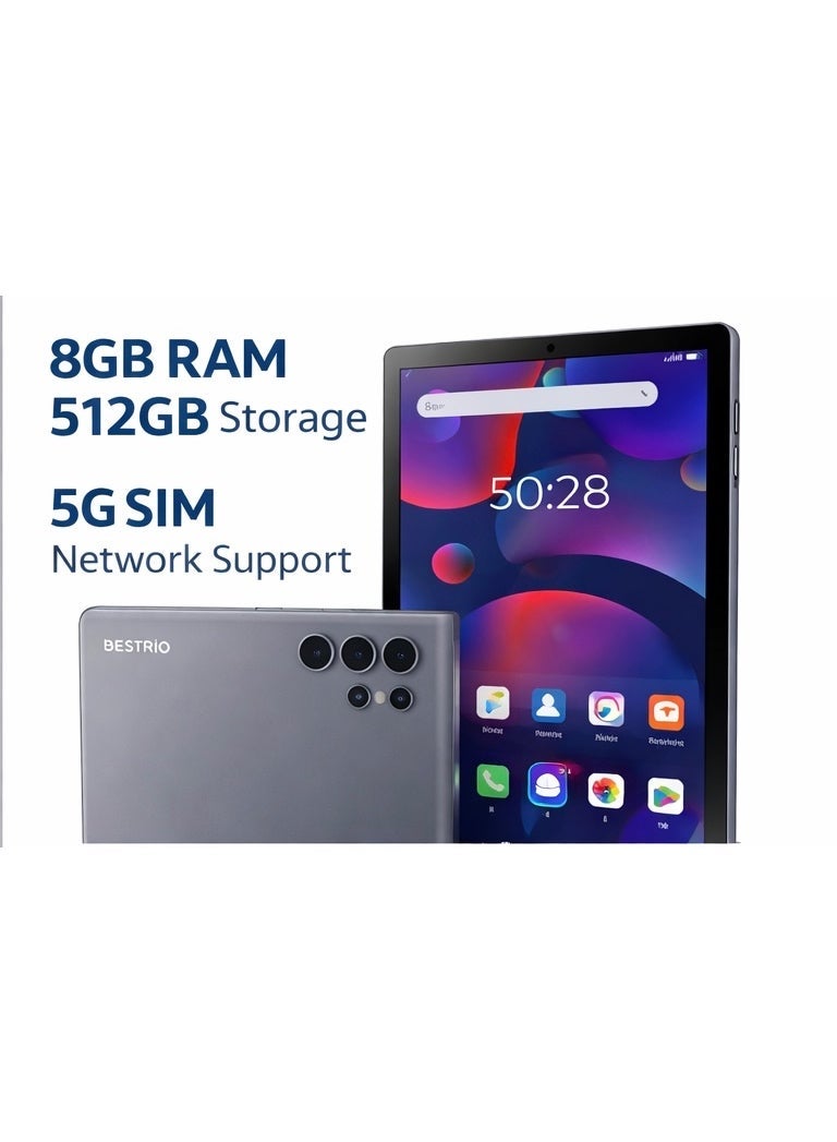 BESTRIO S10 Android Tablet 10.1 Inch – 8GB RAM, 512GB Storage, 5G SIM, Octa-Core Processor, Android 13 - Image 3
