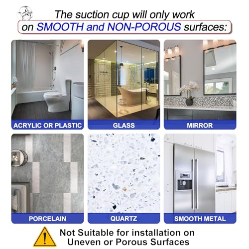 Bntuk Suction Cup Hooks for Shower, Removable Towel Hooks for Bathroom Window Glass Door Wall, Bath Robe Looafh Hook for Hanging - 4 Pack, Chrome - Image 5