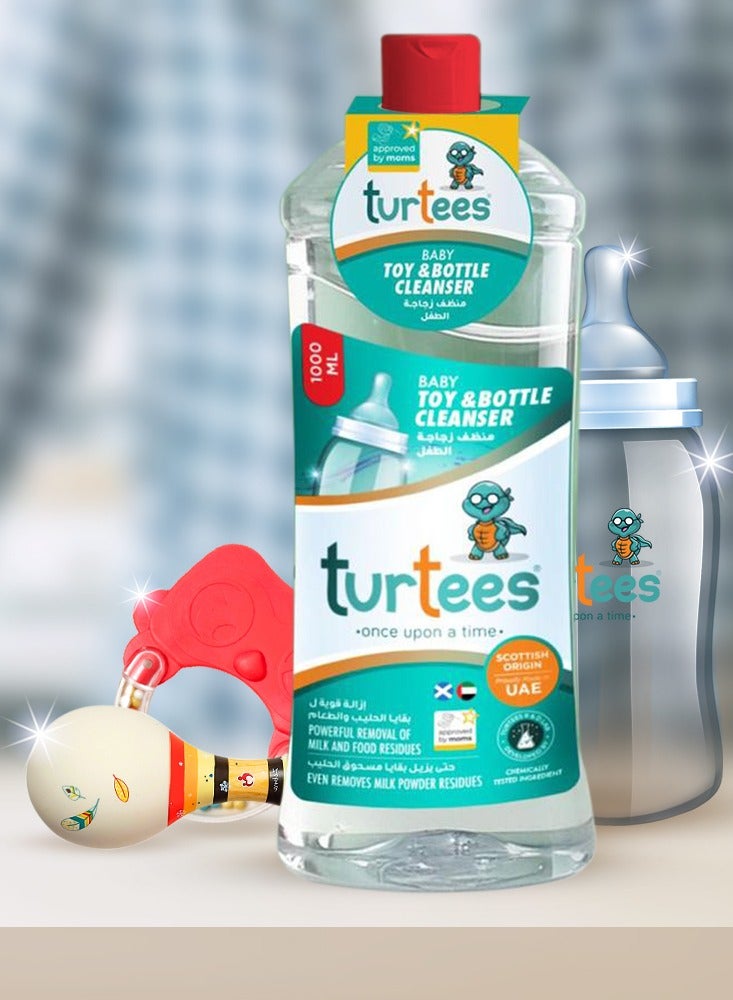 ترتيس عبوة من منظف ألعاب وزجاجات الأطفال من تورتيز (عبوتان × 1000 مل) - سائل لطيف وآمن لتنظيف زجاجات الأطفال والحلمات والألعاب وإكسسوارات الرضاعة - يزيل بقايا الحليب، خالي من الكحول والألوان. - Image 2
