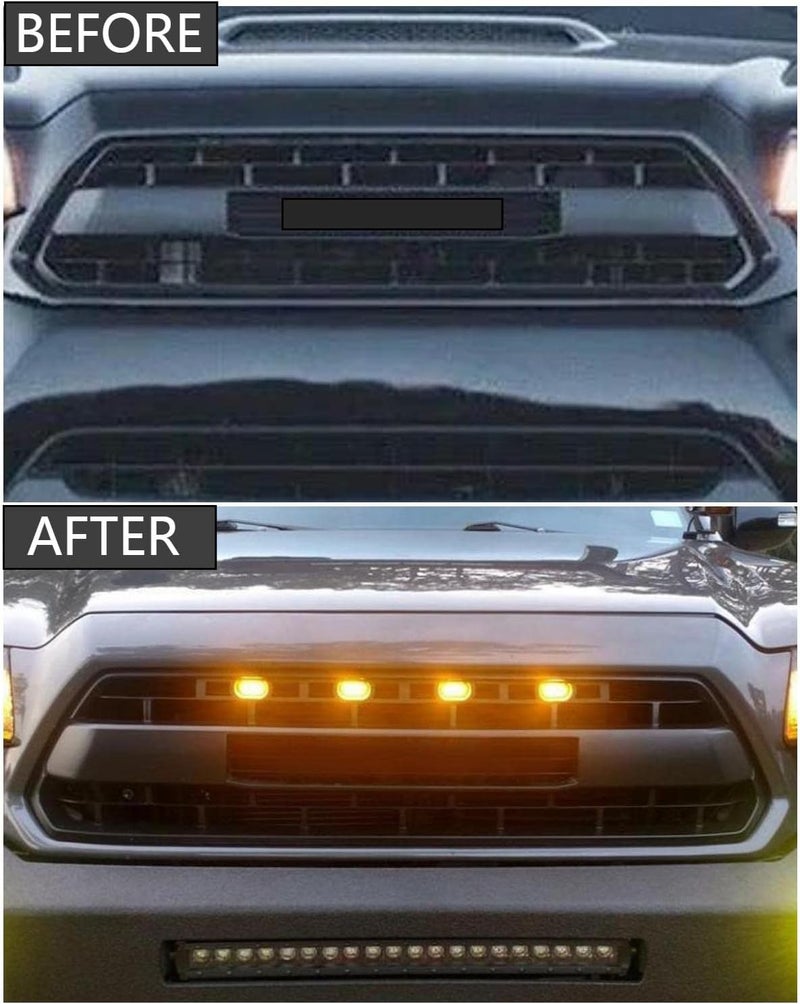 MEALAM Amber LED Lights 4PCS Front Grille Raptor Lamps with Harness and Fuse for 2012-2015 Toyota Tacoma - Image 5
