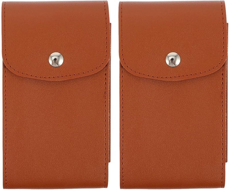 Cowhide Leather Watch Storage Pouch Set Of 2 With Earphone Organizer Portable Travel Jewelry Case - Image 1