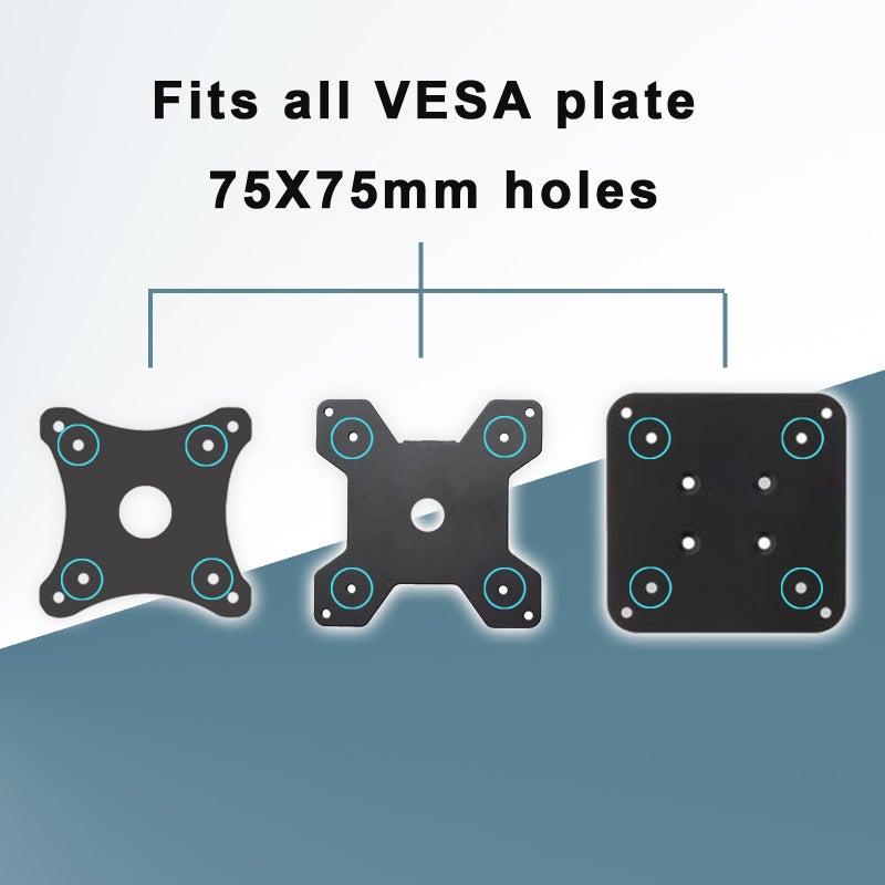 Universal Vesa Adapter 75x75mm Transparent - No-Drill Reversible Attachment Monitor Vesa Converter for 17-27 Inch Monitors Tablets Renters - Image 4