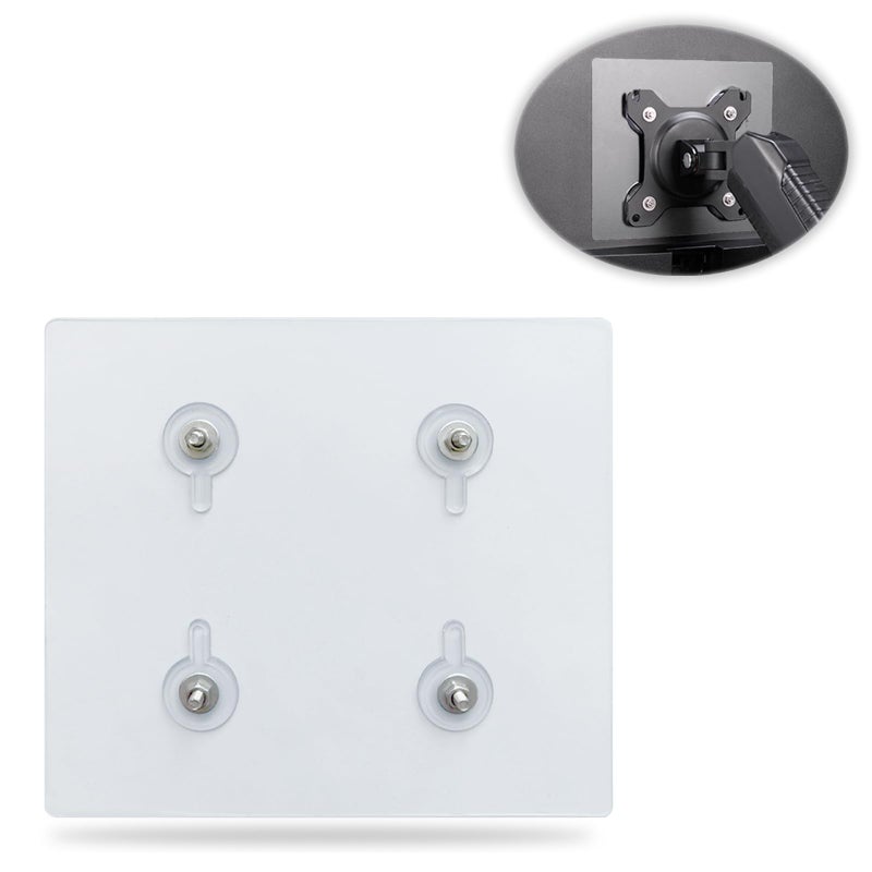 Universal Vesa Adapter 75x75mm Transparent - No-Drill Reversible Attachment Monitor Vesa Converter for 17-27 Inch Monitors Tablets Renters - Image 1
