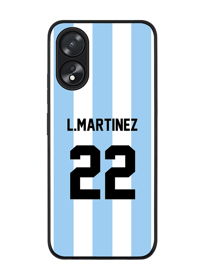 Stylizedd Rugged Black Edge case for Oppo A18 / Oppo A38,Slim fit Flexible Cover - Football Team - Argentina, Player Name - L.Martinez - Image 1