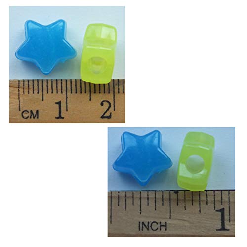 BeadExplosion Star Beads Black Opaque 13mm Pony Beads Large Hole Made in USA (B07859) - Image 2