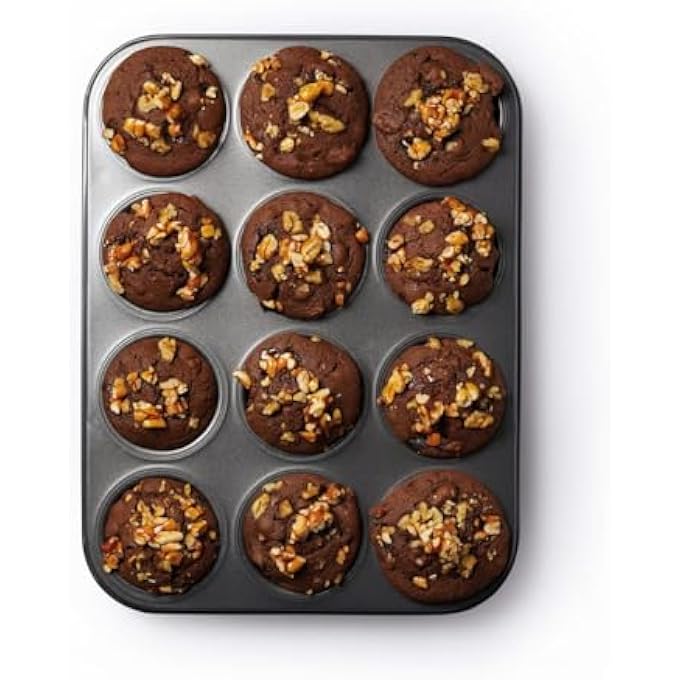 MASTERCLASS Kitchencraft NonStick Twelve Hole Deep Baking Pan Sleeved Grey Kcmchb7 12Hole 35 X 27 Cm135 X 105 Inches - Image 3