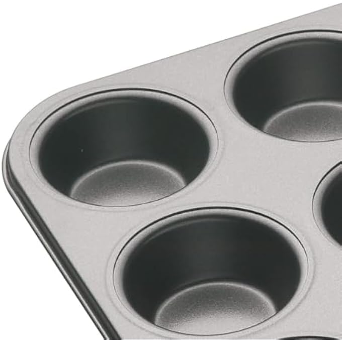 MASTERCLASS Kitchencraft NonStick Twelve Hole Deep Baking Pan Sleeved Grey Kcmchb7 12Hole 35 X 27 Cm135 X 105 Inches - Image 4